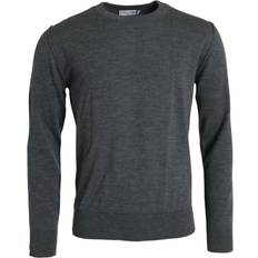 Dolce & Gabbana Gray Sweaters Dolce & Gabbana Dark Gray Wool Crew Neck Pullover Men's Sweater