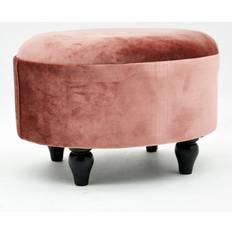 Pink Foot Stools Minster Oval Velvet Foot Stool