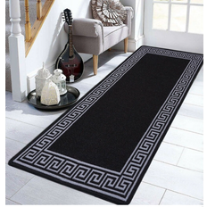 67.0 cm Entrance Mats Smart Living Non Slip Greekey Gel Grey, Black 67x120cm