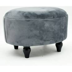 Grey Foot Stools Minster Oval Velvet Foot Stool