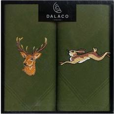 Green - Men Handkerchiefs Dalaco Stag and Hare Handkerchiefs Green