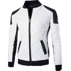 Leather Jacket Men Patchwork Winter Fleece Motorcycle PU Leather Jackets Mens Casual Windbreaker Ropa De Hombre Slim Coats Male Multicoloured One