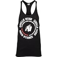 Gorilla Wear Melrose Stringer – Schwarz Bodybuilding Tank Top Herren Logo Brust schmale Träger DE/NL/SE/PL, Alphanumerisch, 3XL, Regular, Regular, schwarz