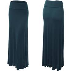 Turquoise - Women Skirts Women's Fold-over Maxi Skirt Teal 2X-Large