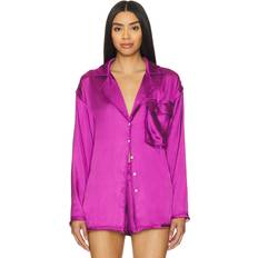 Free People Women Sleepwear Free People Women's Like Honey Pajama Shirt, Vivid Viola