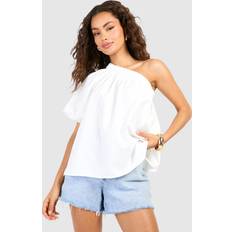 boohoo One Shoulder Blouse White