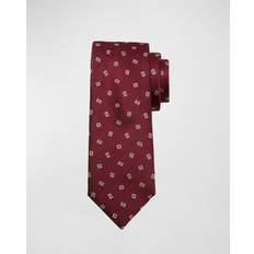 Ties Brioni Men's Tossed Rectangles Silk Tie REDBEIGE