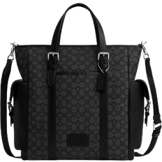 Coach Sprint Tote In Signature Jacquard - Silver/Charcoal/Black