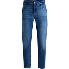 BOSS Regular-fit jeans in blue soft-touch denim