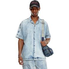 Diesel Herren Hemden Diesel Camicia bowling in denim con Oval Camicie in Denim Uomo Blu