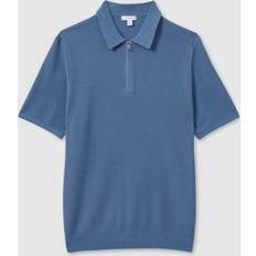 Modal Polo Shirts Reiss Ivor Textured Half-Zip Polo Shirt