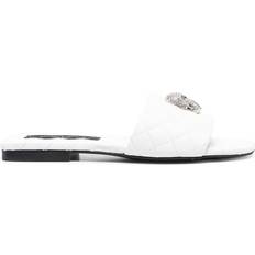 Slides Philipp Plein crystal-skull matelassé slides women Calf Leather/Calf Leather/Calf Leather/Rubber White