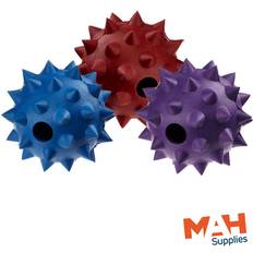 Pets Classic dog toy rubber spikey ball with bell small/medium & medium/large sizes