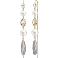 Grå Smycken Julie Sandlau Chandeliers Earrings - Gold/Pearls/Multicolour