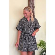 Sisters Point Nina Leopard Print Playsuit - Multi