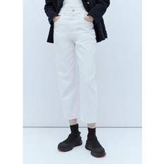Moncler Dam Byxor & Shorts Moncler Mid Rise Cropped Jeans - Vit