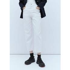 Moncler Uni Pantalons & Shorts Moncler Moncler-Crop Straight Leg Jeans - Bianco/Donna