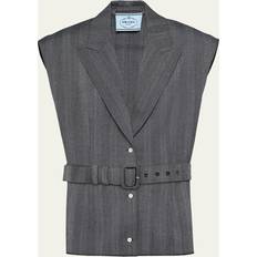 Wolle Westen Prada Pinstripe Wool Vest