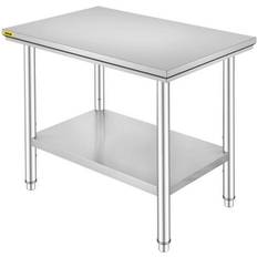 Stål Barborde VEVOR Arbejdsbord 24 x 36 x 32 Tommer Rustfrit Stål Barbord