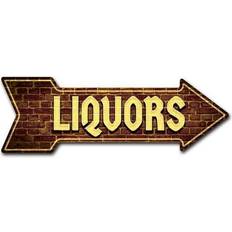 Square Wall Decor SignMission & Graphics, 12 Direction Sticker Vinyl Liquors Wall Decor