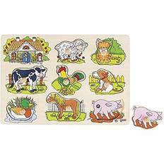 Puzzle con Pomelli Goki Farm with Animal Voices 8 Pieces