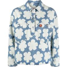 Kenzo Women Shirts Kenzo Hana Dots-print Denim Polo Shirt