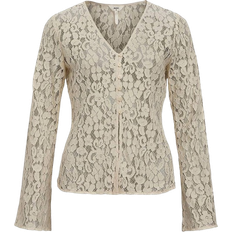 Spets Blusar Object Lace Top - Sandshell