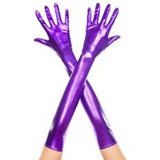 Purple Gloves & Mittens Extra Long Metallic Gloves, Purple