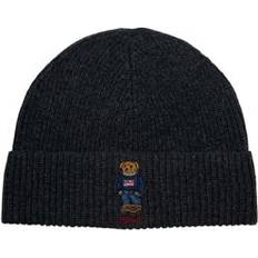 Polo Ralph Lauren Headgear Polo Ralph Lauren Men's Solid Flag Bear Beanie Charcoal ONE SIZE