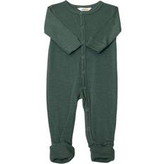 Joha Jumpsuit w. 2-in-1 Foot Wool/Silk - Dark Green (39485-196-16218)
