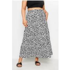 Jersey Skirts Yours Tiered Maxi Skirt White 22-24