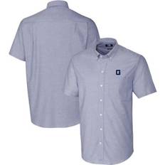 Blue - Sportswear Garment Shirts Cutter & Buck Men's NCAA Light Georgetown Hoyas Vault Stretch Oxford Short Sleeve Button-Down Shirt, Light Blue