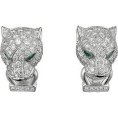 Cartier Women Earrings Cartier White Gold, Diamond, Emerald And Onyx Panthère De Earrings white One