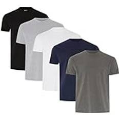 FM London 3/5pk premium t-shirt, Svart, grå vit, marinblå kol 5-pack