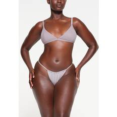 Chrome - Women Swimwear SKIMS String Bikini Bottom Grey Signature Chrome