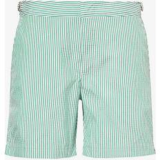 Men - Stripes Swimwear Orlebar Brown Mens Fresh Lawn/white Stripe Bulldog Logo-tab Regular-fit Swim Shorts