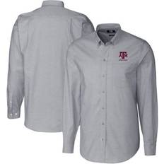 Black - Sportswear Garment Shirts Cutter & Buck Men's NCAA Texas Aggies Alumni Logo Stretch Oxford Long Sleeve Button-Down Shirt, Grey