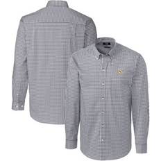 Black - Sportswear Garment Shirts Cutter & Buck Men's NCAA Northwestern Wildcats Easy Care Stretch Gingham Long Sleeve Button-Down Shirt, Grey