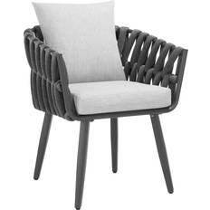 Tuinstoelen tectake Fauteuil Lugano in Rope-design met Aluminium Frame