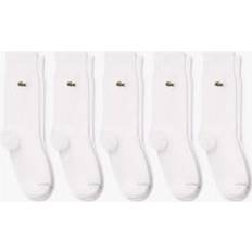 Lacoste White Socks Lacoste Unisex High-Cut Organic Cotton Socks Five-Pack White