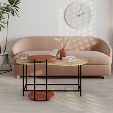 Orange Coffee Tables Decortie Cuddle Modern Nesting Cinnamon Coffee Table