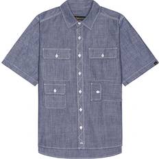 Alpha Industries Men Shirts Alpha Industries Short Sleeve Multi Pocket Shirt in Navy Replica Blue