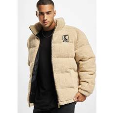 Karl Kani Retro Teddy Puffer Jacket Beige