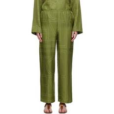 Toteme Byxor Toteme Green Monogram Lounge Pants 191 Laurel DK