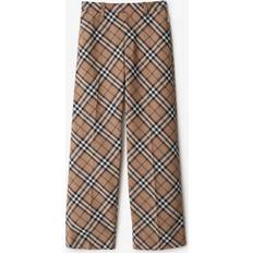 Wool Pants & Shorts Burberry Check Wool Blend Tailored Trousers