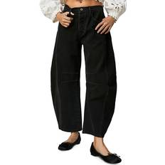 Free People Good Luck Mid Rise Barrel Jeans Soundwave
