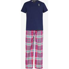 Polo Ralph Lauren Homme Vêtements de nuit Polo Ralph Lauren Mens Navy/raspberry Blue Logo-embroidered Regular-fit Cotton Pyjama set