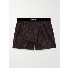 Tom Ford Cheetah-Print Stretch-Silk Boxer Shorts Men Brown