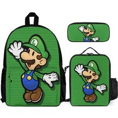 Men School Bags Aoivkut Sold by: micaeladietrich, Cartoon Luigi s Mansion Backpack 3 Pieces Set With Pencil Case Lunch Bag Shoulders School Bag Lunch Box Pen Bag Daypack Bookbag