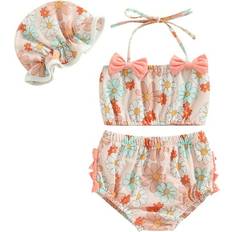 Florals Bikinis Children's Clothing Musuos Sold by: Young&Beautiful, Baby Girls Three Piece Swimsuits 24M Floral Print Halter Bikini Set Bathing Suit with Swim Cap